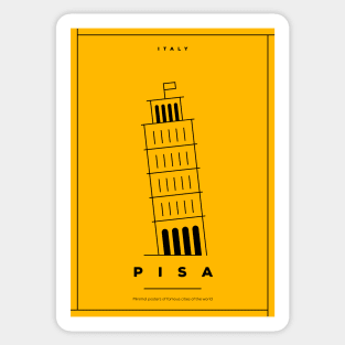 Pisa Minimal Poster Sticker